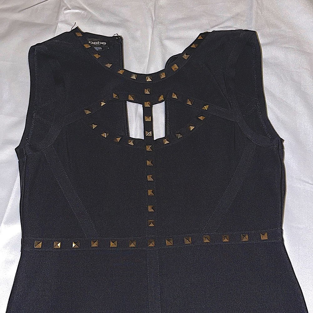 Black Bebe body con dress.